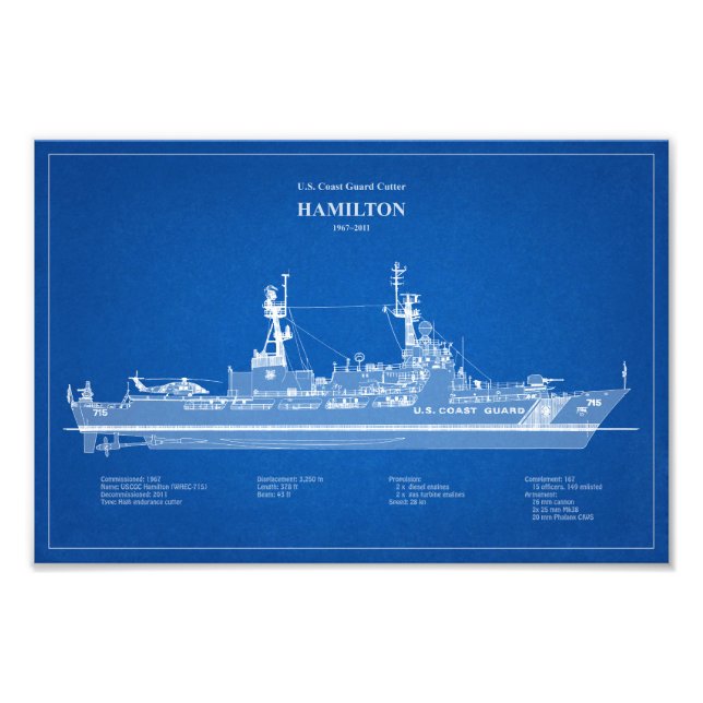 USCG Cutter Hamilton Whec-715 - ABD Fotodruck (Vorne)