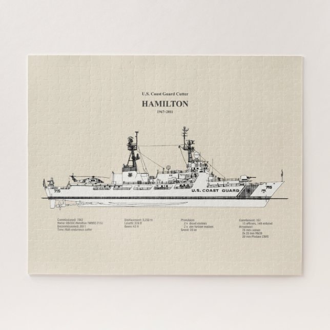 USCG Cutter Hamilton Whec-715 - SBD Puzzle (Horizontal)