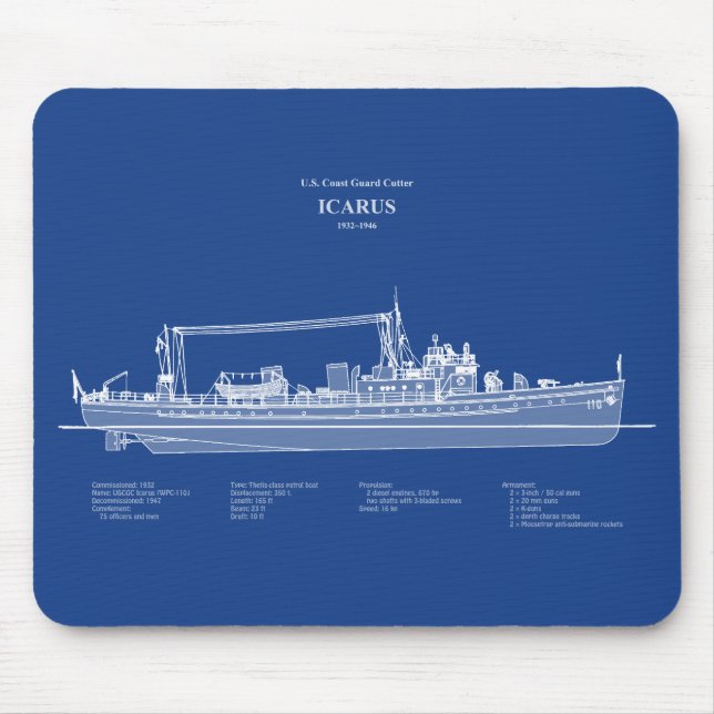 USCG Cutter Icarus wpc-110 - ABD Mousepad (Vorne)