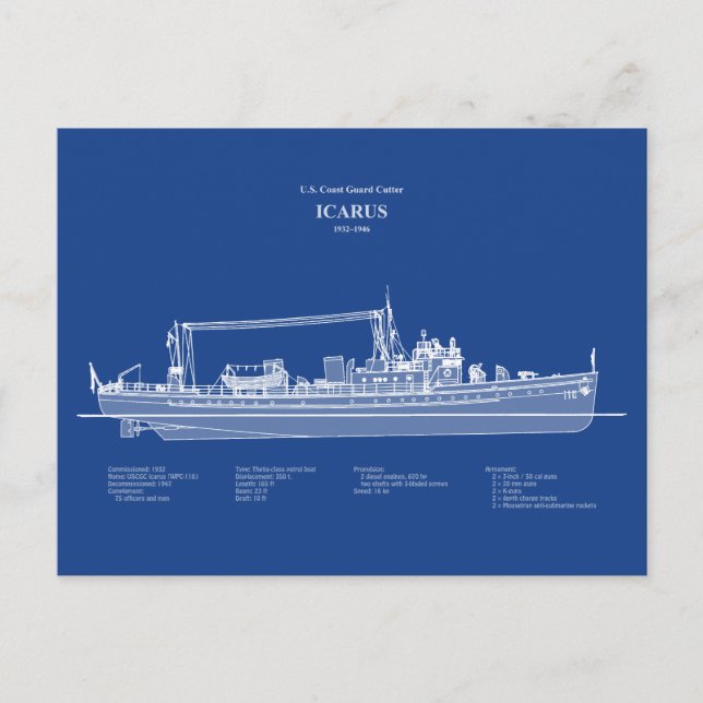 USCG Cutter Icarus wpc-110 - ABD Postkarte (Vorderseite)