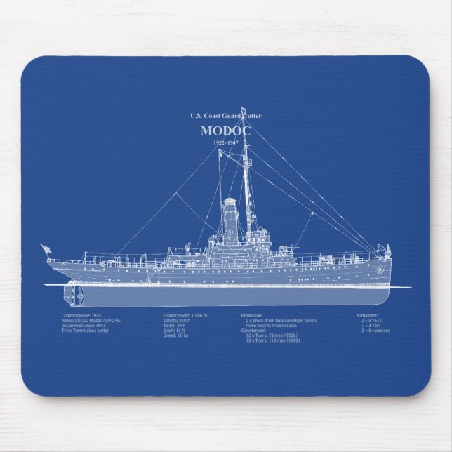 USCG Cutter Modoc wpg-46 - ABD Mousepad (Vorne)