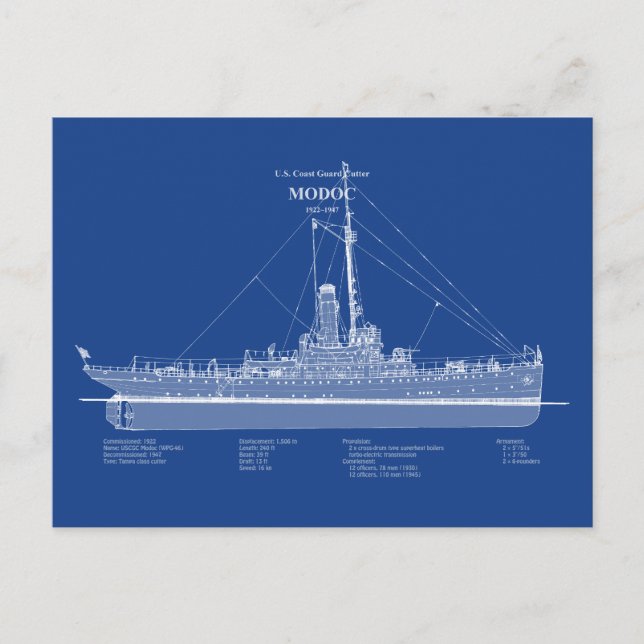 USCG Cutter Modoc wpg-46 - ABD Postkarte (Vorderseite)