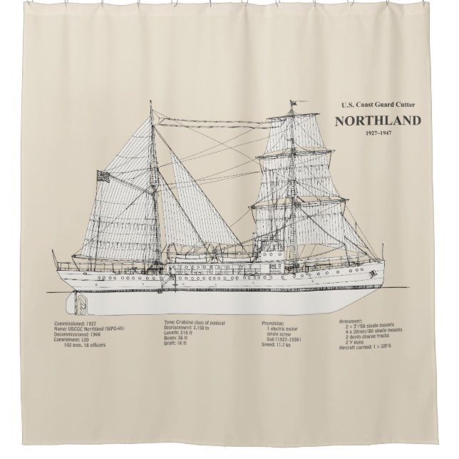 USCG Cutter Northland wpg-49 - SBD Duschvorhang (Vorderseite)