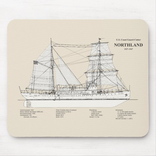 USCG Cutter Northland wpg-49 - SBD Mousepad (Vorne)