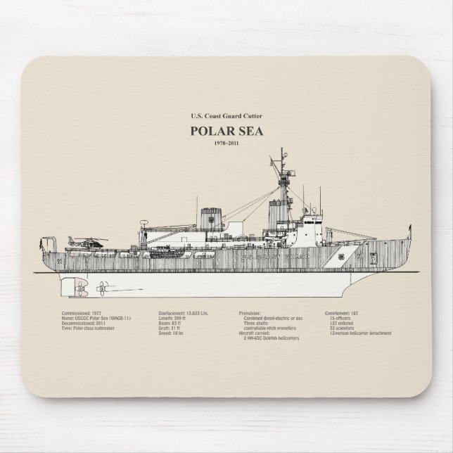 USCG Cutter Polar Sea Waggb-11 - SBD Mousepad (Vorne)