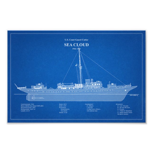 USCG Cutter Sea Cloud wpg-284 - ABD Fotodruck (Vorne)