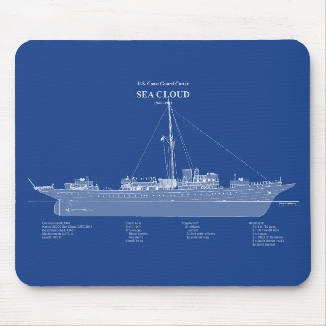 USCG Cutter Sea Cloud wpg-284 - ABD Mousepad (Vorne)