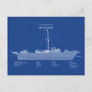 USCG Cutter Sea Cloud wpg-284 - ABD Postkarte