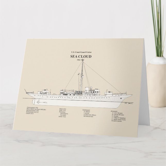 USCG Cutter Sea Cloud wpg-284 - SBD Dankeskarte (Vorderseite)
