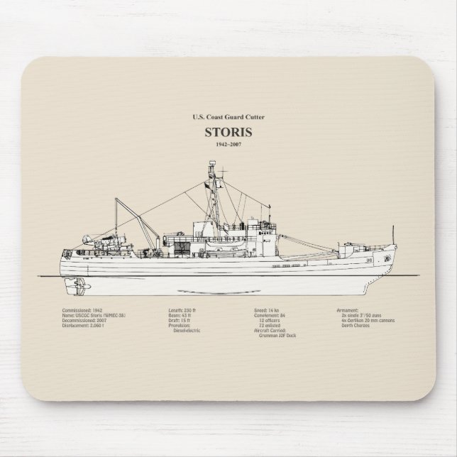USCG Cutter Storis wmec-38 - SBD Mousepad (Vorne)