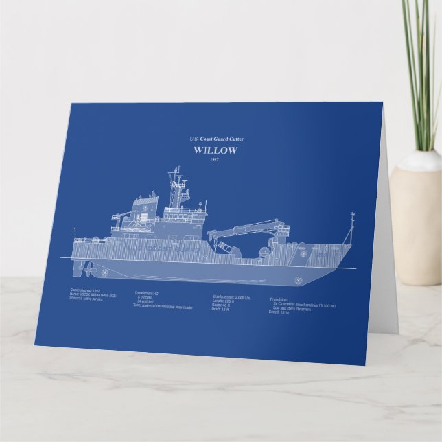 USCG Cutter Willow wlb-202 - ABD Dankeskarte (Vorderseite)