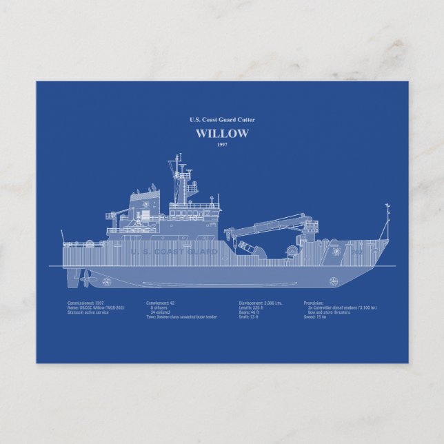 USCG Cutter Willow wlb-202 - ABD Postkarte (Vorderseite)