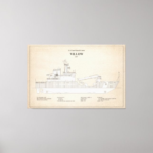 USCG Cutter Willow wlb-202 - SBD Leinwanddruck (Vorderseite)