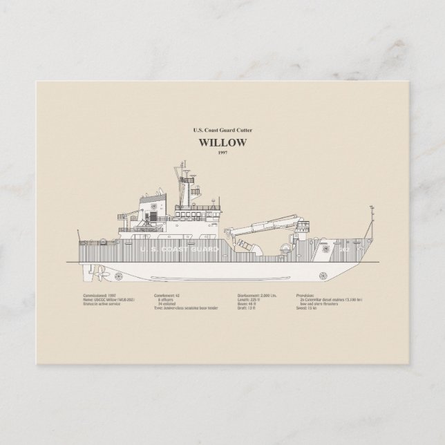 USCG Cutter Willow wlb-202 - SBD Postkarte (Vorderseite)