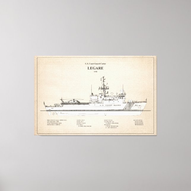 USCG Legare wmec-912 - SBD Leinwanddruck (Vorderseite)
