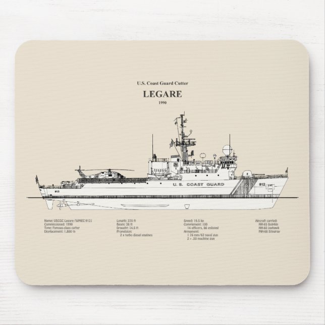 USCG Legare wmec-912 - SBD Mousepad (Vorne)