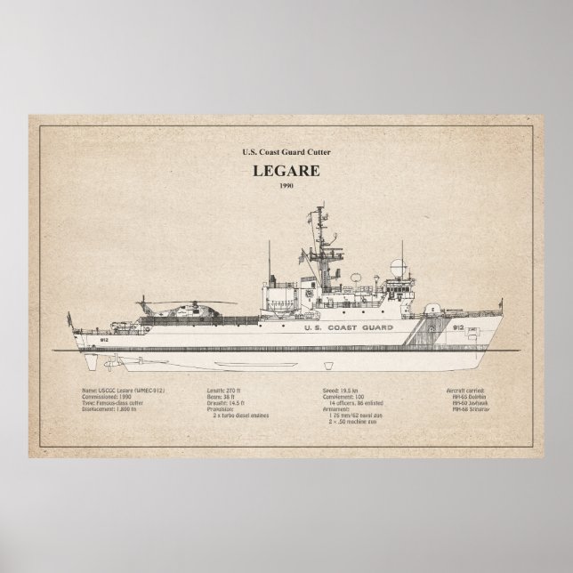 USCG Legare wmec-912 - SBD Poster (Vorne)