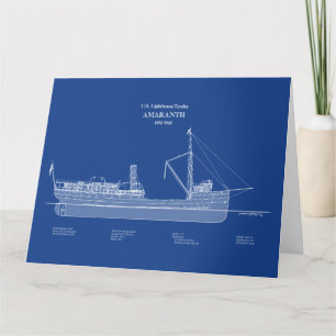 USCG Lighthouse Tender Amaranth - ABD Dankeskarte