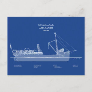 USCG Lighthouse Tender Amaranth - ABD Postkarte