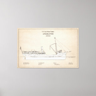 USCG Lighthouse Tender Amaranth - SBD Leinwanddruck