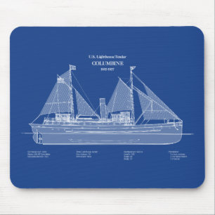 USCG Lighthouse Tender Columbine - ABD Mousepad