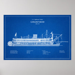 USCG Lighthouse Tender Goldenrod - ABD Poster