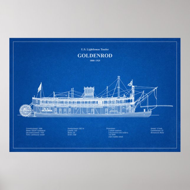 USCG Lighthouse Tender Goldenrod - ABD Poster (Vorne)