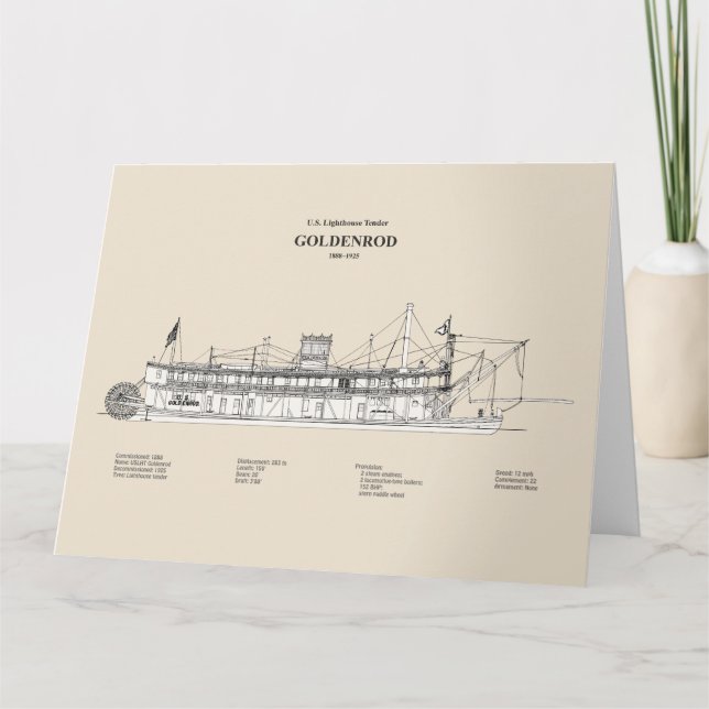 USCG Lighthouse Tender Goldenrod - SBD Dankeskarte (Vorderseite)