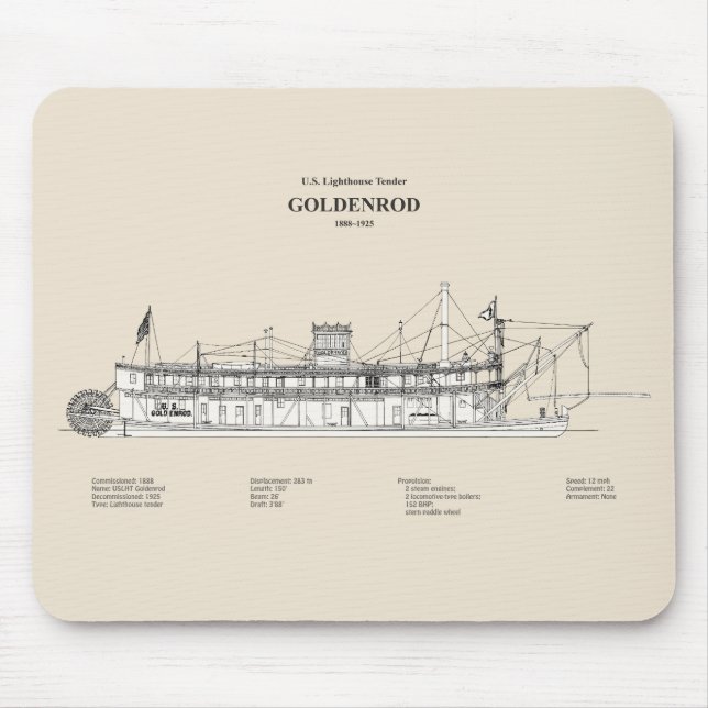 USCG Lighthouse Tender Goldenrod - SBD Mousepad (Vorne)