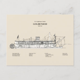 USCG Lighthouse Tender Goldenrod - SBD Postkarte