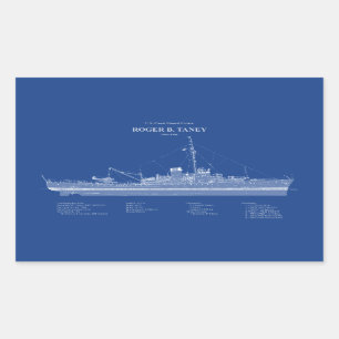 USCG Roger B. Taney Whec-37 - ABD Rechteckiger Aufkleber