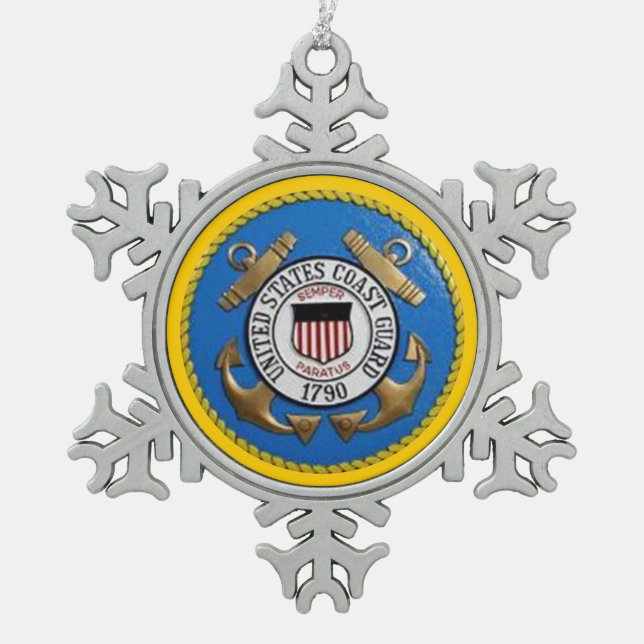 USCG SCHNEEFLOCKEN Zinn-Ornament (Vorderseite)