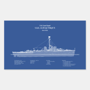 USCG USS Albuquerque PF-7 - ABD Rechteckiger Aufkleber