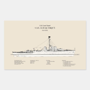 USCG USS Albuquerque PF-7 - SBD Rechteckiger Aufkleber