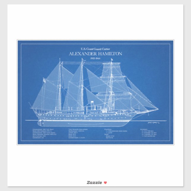 USCGC Alexander Hamilton wix-272 - ABD Aufkleber (Blatt)