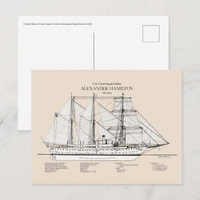 USCGC Alexander Hamilton wix-272 - SBD Postkarte (Vorne/Hinten)