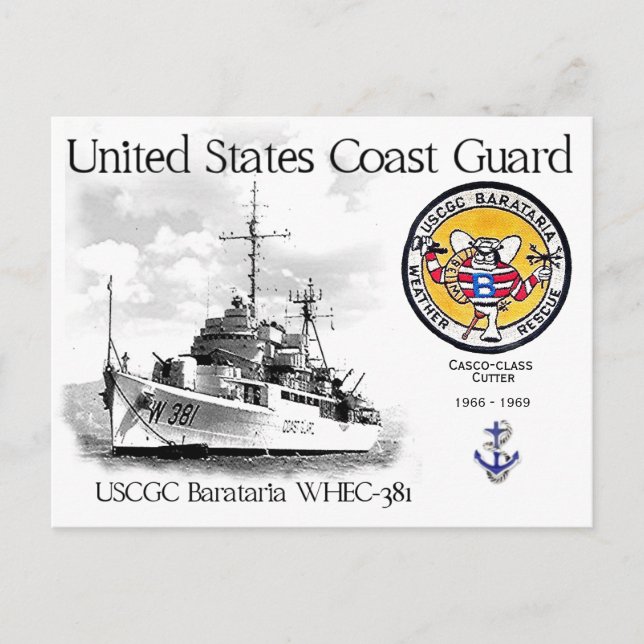 USCGC BARATARIA WHEC-381 CUTTER POSTKARTE (Vorderseite)