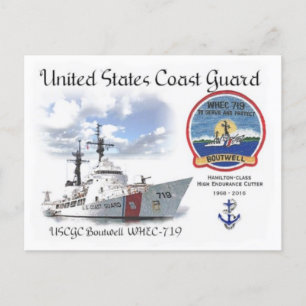 USCGC BOUTWELL WHEC-719 CUTTER POSTKARTE