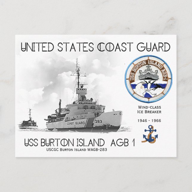 USCGC Burton Island WAGB-283 Ice Breaker Postkarte (Vorderseite)