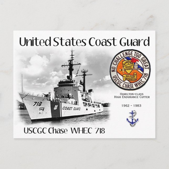 USCGC CHASE WHEC 718 CUTTER POSTKARTE (Vorderseite)