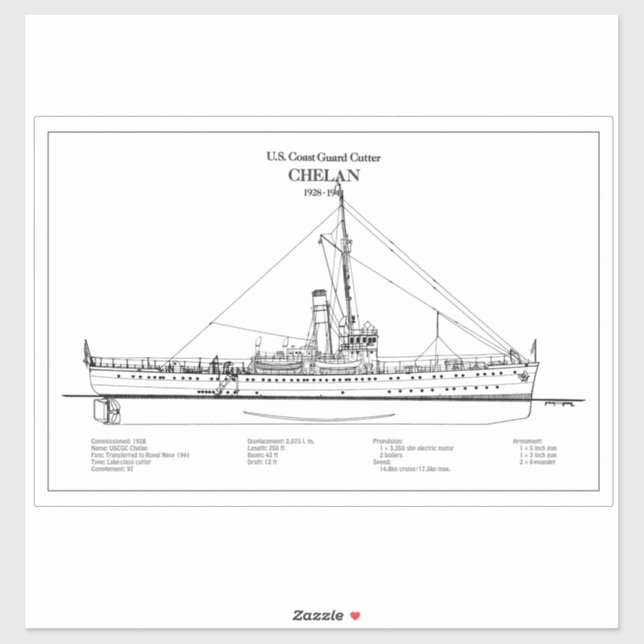 USCGC Chelan - SBD Aufkleber (Blatt)