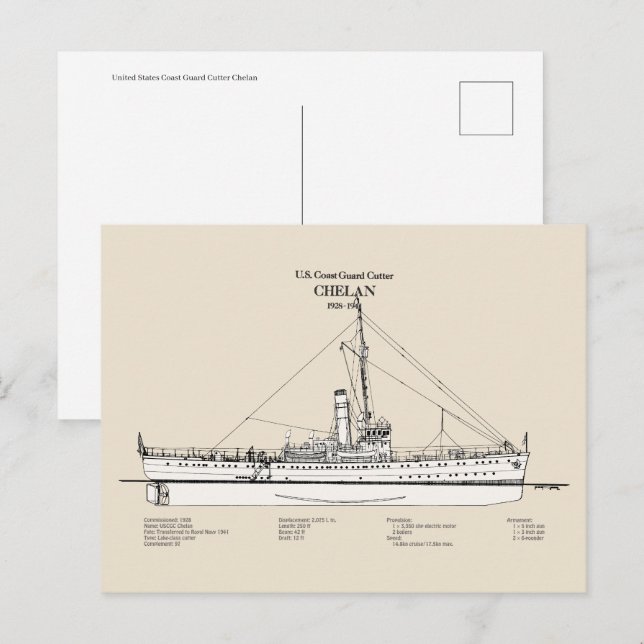 USCGC Chelan - SBD Postkarte (Vorne/Hinten)