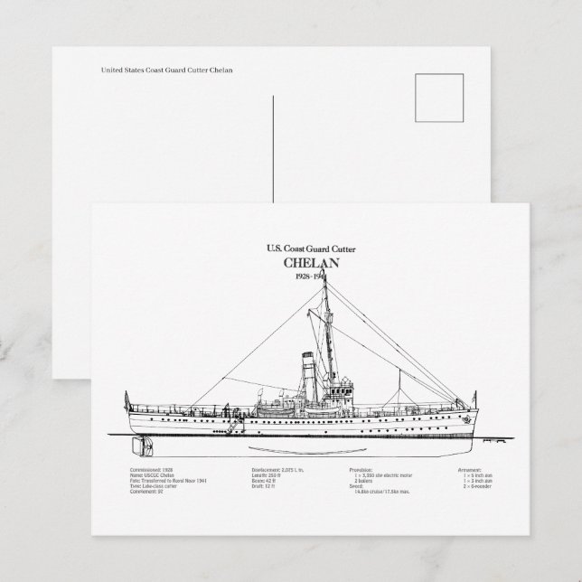 USCGC Chelan - SBD Postkarte (Vorne/Hinten)