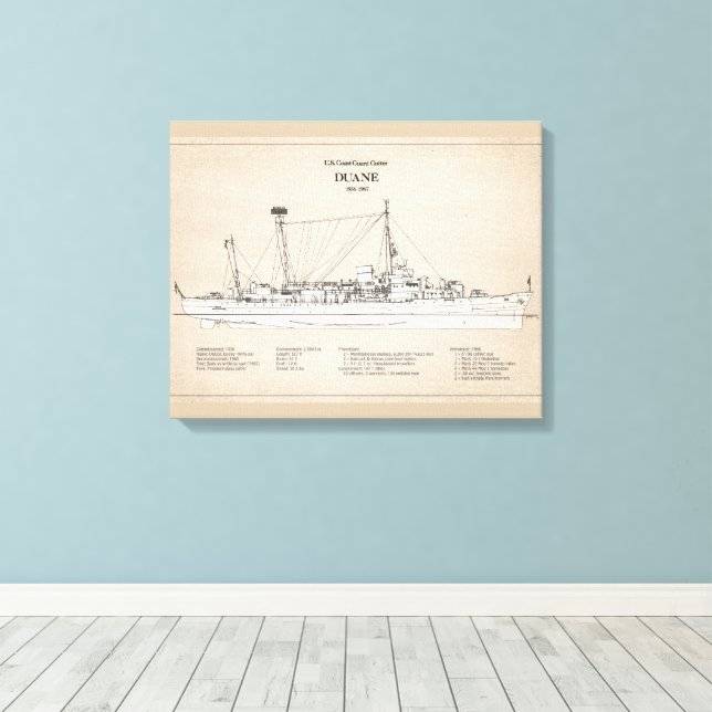 USCGC Duane wpg-33 - SBD Leinwanddruck (Insitu (Holzboden))