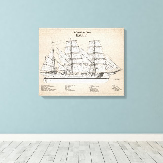 USCGC Eagle wix-327 - SBD Leinwanddruck (Insitu (Holzboden))