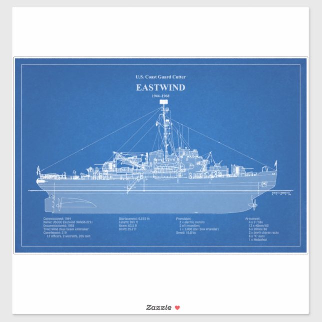 USCGC Eastwind Waggb-279 - ABD Aufkleber (Blatt)