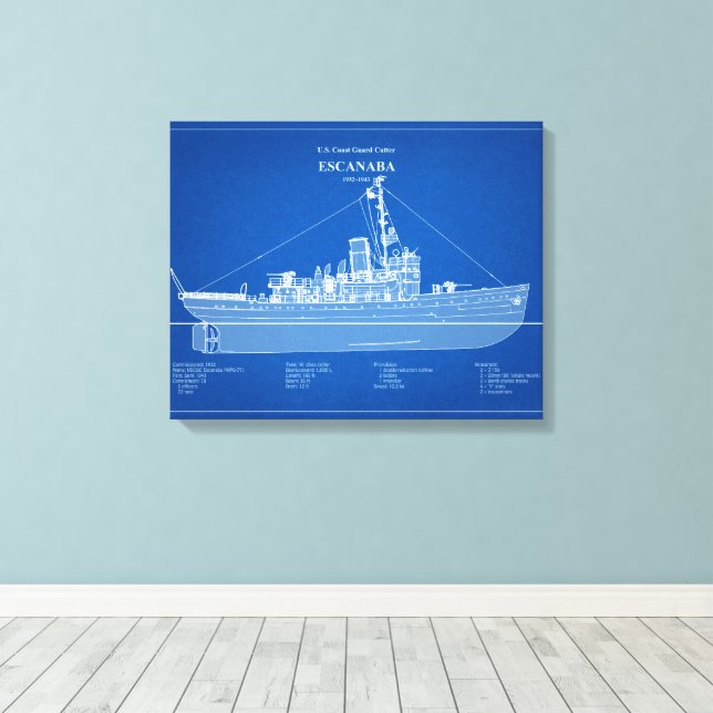 USCGC Escanaba wpc-77 - ABD Leinwanddruck (Insitu (Holzboden))