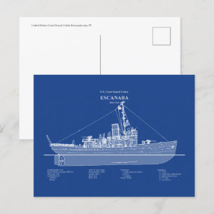USCGC Escanaba wpc-77 - ABD Postkarte
