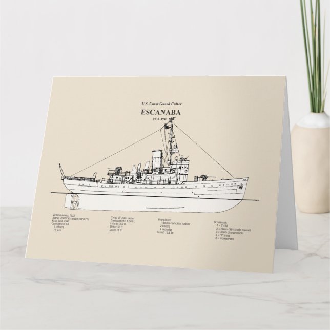 USCGC Escanaba wpc-77 - SBD Dankeskarte (Vorderseite)