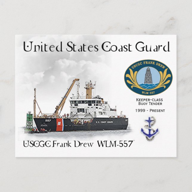 USCGC Frank Gezeichnet WLM-557 Buoy Tender Postkarte (Vorderseite)